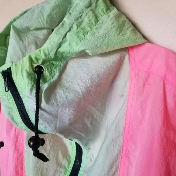 Vintage Neon Pink Purple Green Windbreaker M - Picture 8 of 11